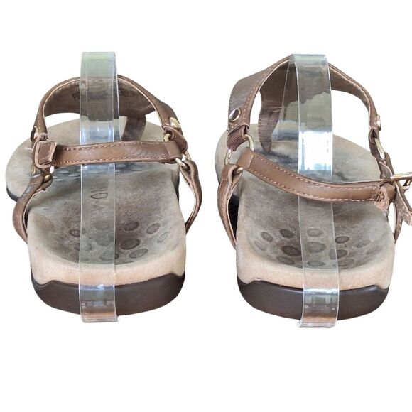 Vionic Kirra Leather Sandal Brown Size 8 Tan Comfort Shoes - Picture 14 of 15